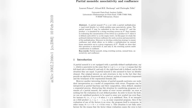 부분 모노이드와 문자열 재작성의 결합성·합류성 탐구