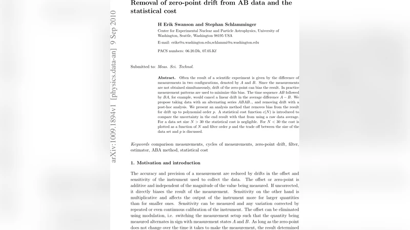 제로점 드리프트 제거와 통계적 비용 최소화