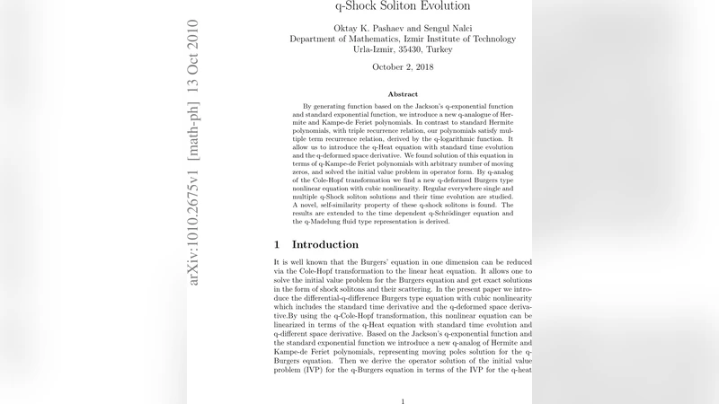 q 충격 솔리톤 진화와 새로운 q 열역학 방정식