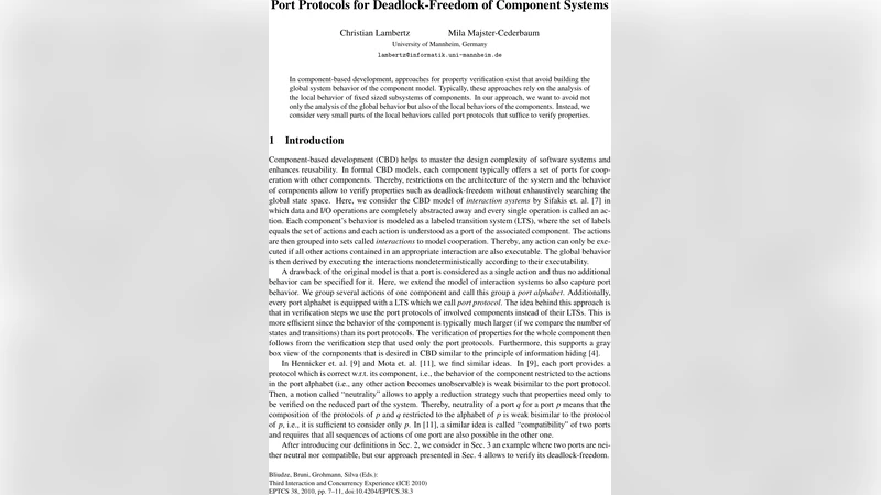 포트 프로토콜을 이용한 컴포넌트 시스템 교착 상태 방지