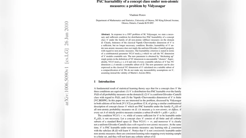 비원자 측정 하에서 개념 클래스의 PAC 학습 가능성 새로운 차원