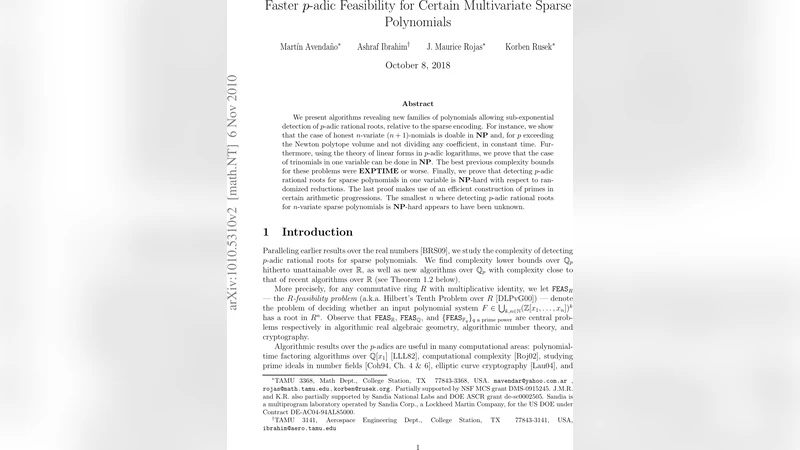 p‑진법 다변수 희소 다항식 근 탐색의 새로운 효율성