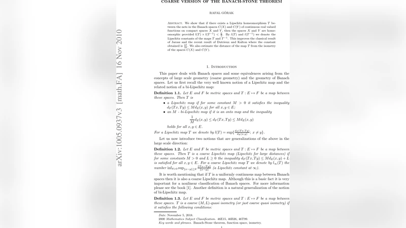 연속함수 공간의 코시 버전 Banach‑Stone 정리: 새로운 상수 6/5