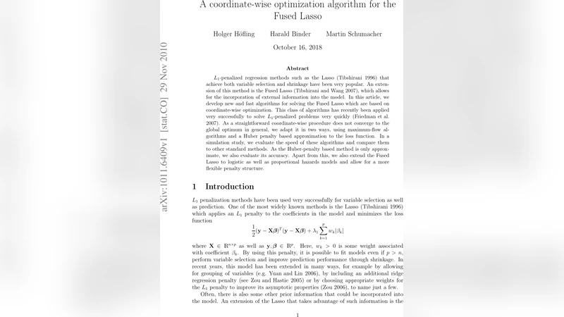 좌표별 최적화로 푸는 퓨즈드 라쏘