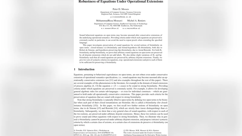 운영 확장 하에서 방정식의 견고성