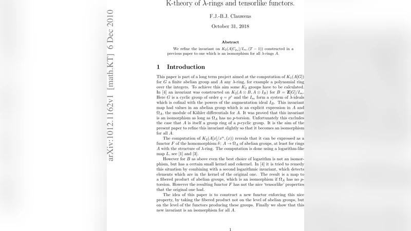 람다 환과 텐서유사 함자의 K‑이론