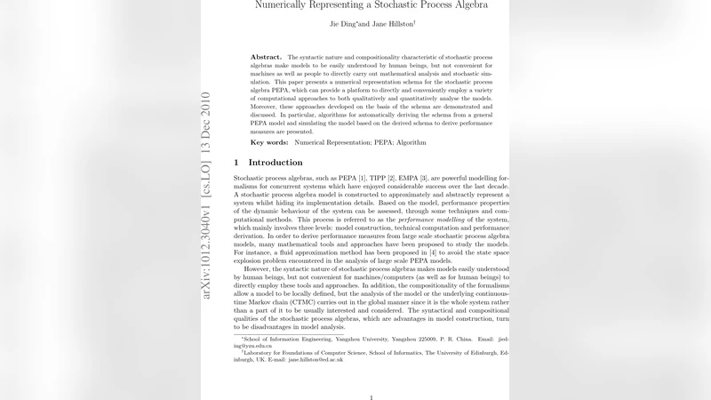 확률 과정 대수를 위한 수치 표현 스키마