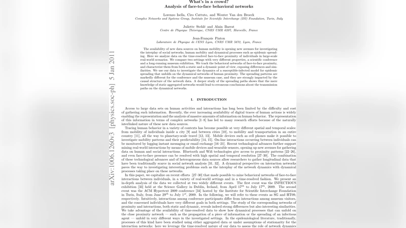 얼굴‑대‑얼굴 네트워크로 본 군중 행동과 전염 확산