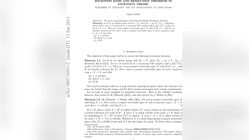 보크스틴 기초와 확장 이론의 해상도 정리