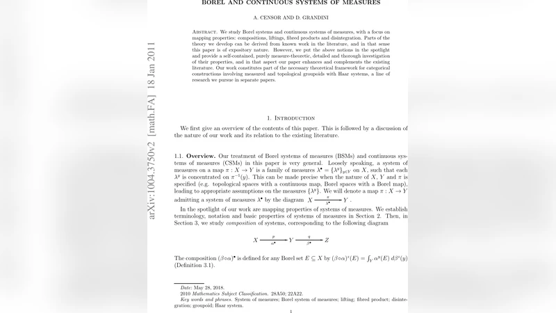 보렐 및 연속 측도 체계