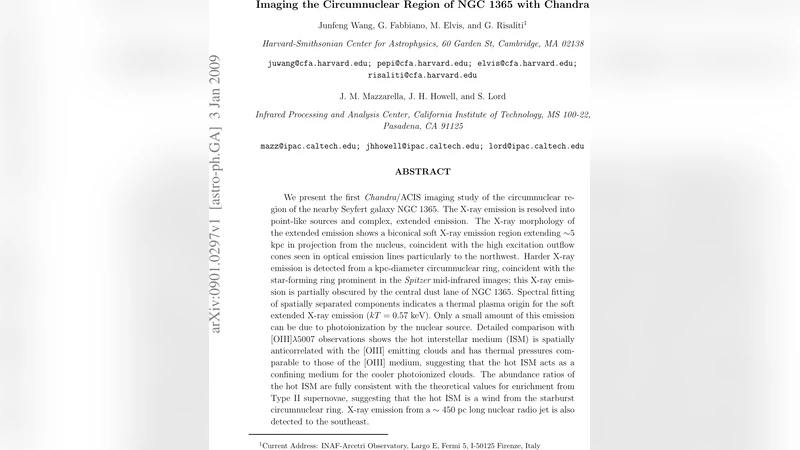 NGC 1365 핵주변 영역의 초고해상도 X선 영상 연구