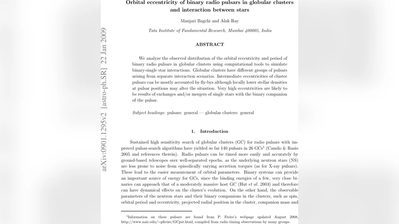 구상성단 이중 라디오 펄서의 궤도 이심률과 별 간 상호작용 연구