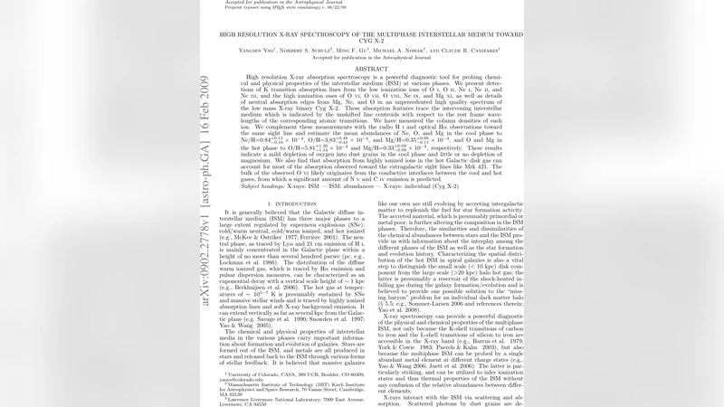 Cyg X 2를 통한 다상성 은하간 매질 고해상도 X선 분광 연구