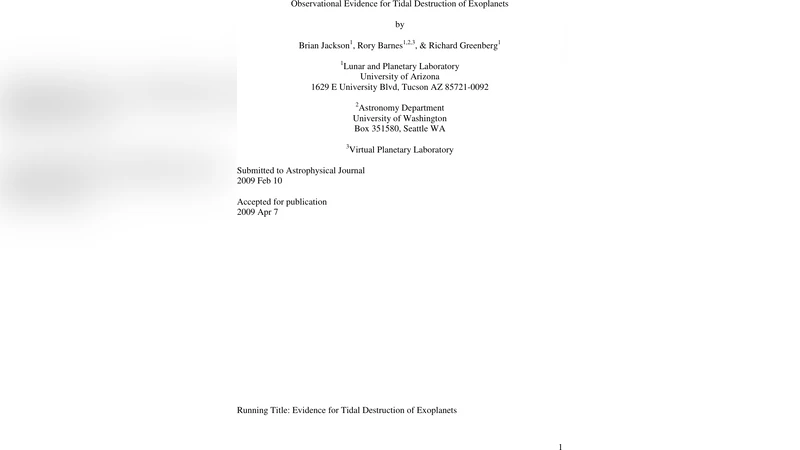 행성 파괴를 이끄는 별의 조석 효과: 관측 증거와 의미