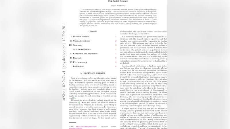 자본주의 과학: 기본 연구에 대한 새로운 투자 모델