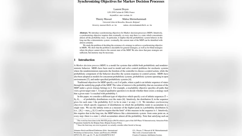 마코프 결정 과정의 동기화 목표