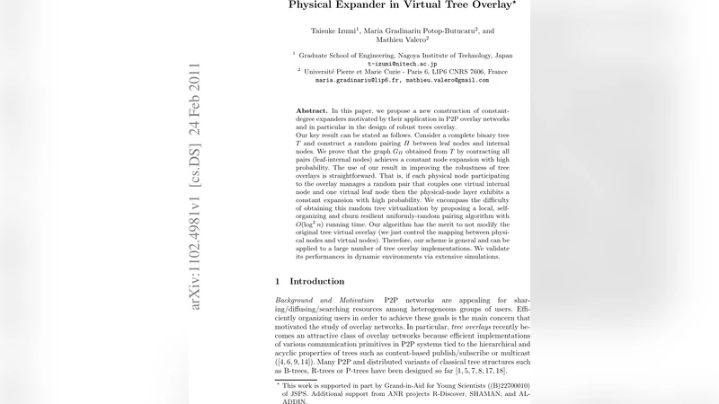 무작위 트리 매핑으로 물리적 확장성을 확보하는 새로운 P2P 구조