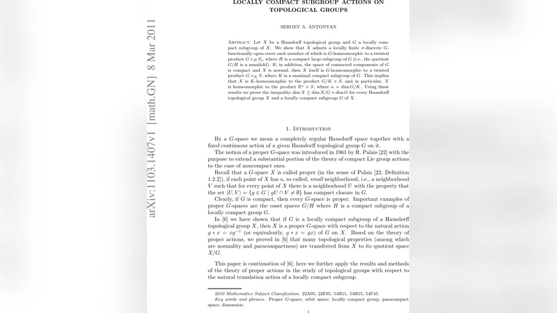 국소 콤팩트 부분군 작용과 위상군의 구조
