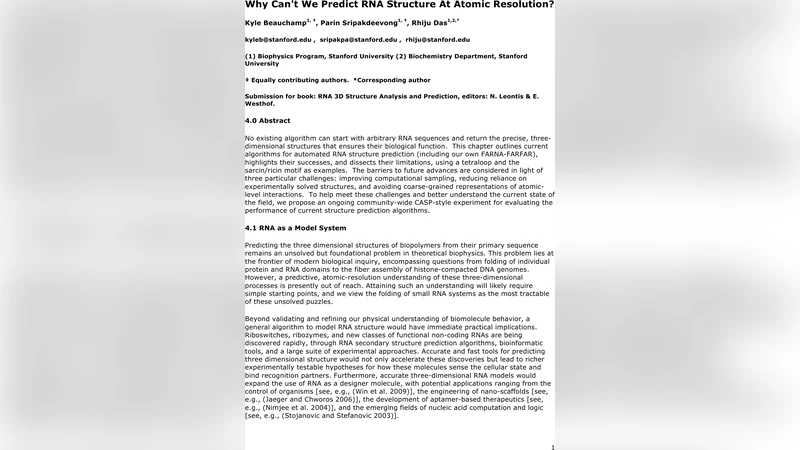 왜 우리는 RNA 구조를 원자 수준에서 예측할 수 없는가