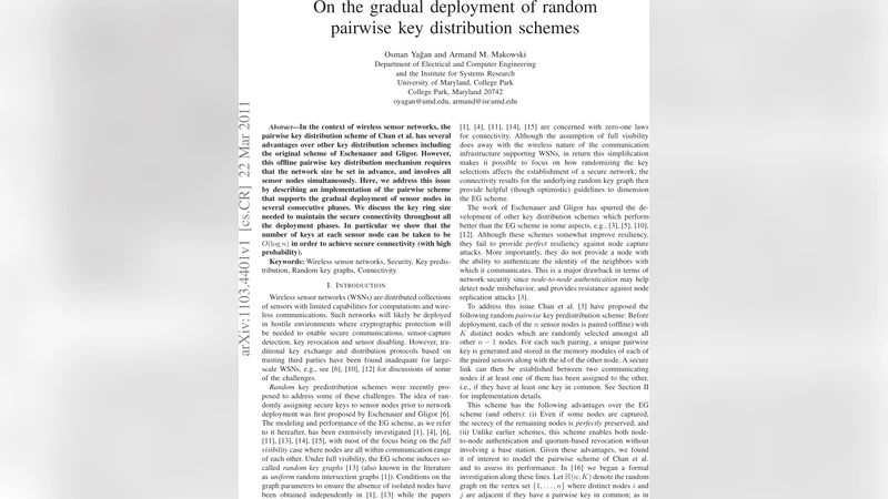 점진적 배치를 지원하는 무작위 쌍별 키 분배 스킴의 연결성 분석