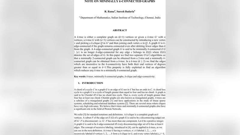 최소 k연결 그래프에 관한 고찰