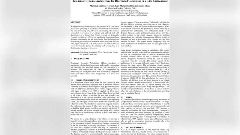 삼각형 동적 아키텍처 기반 LAN 분산 컴퓨팅