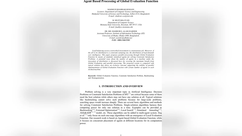 전역 평가 함수를 이용한 에이전트 기반 병렬 처리