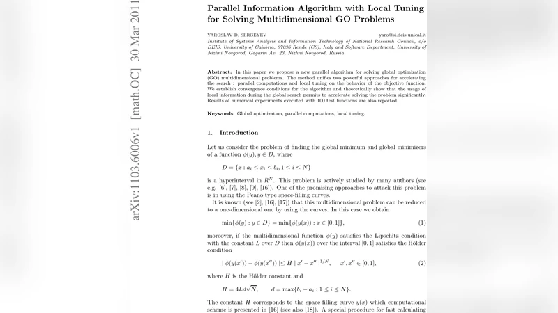 다차원 전역 최적화를 위한 병렬 정보 알고리즘과 지역 튜닝