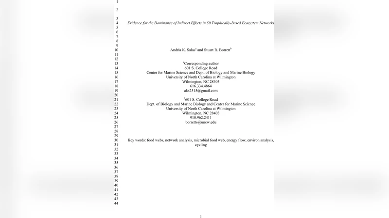 간접 효과가 지배하는 생태계 네트워크