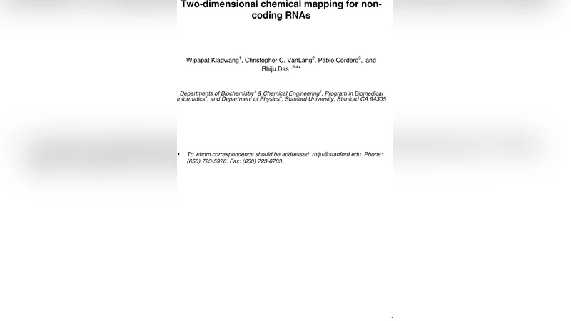 2차원 화학 매핑으로 비암호화 RNA 구조 규명