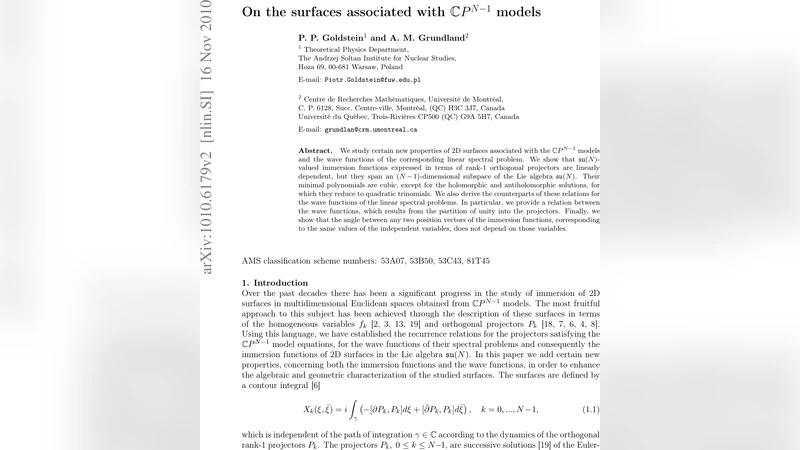 CPN 모델과 연결된 표면의 새로운 특성