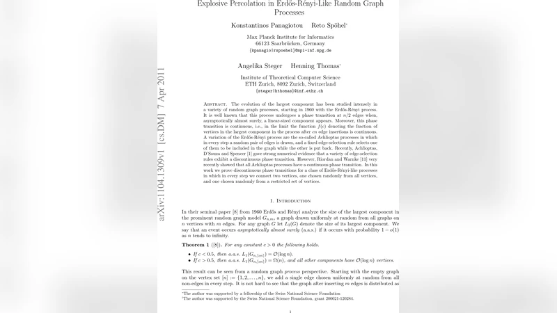 폭발적 연결 현상: 제한된 정점 선택이 만든 새로운 임계점