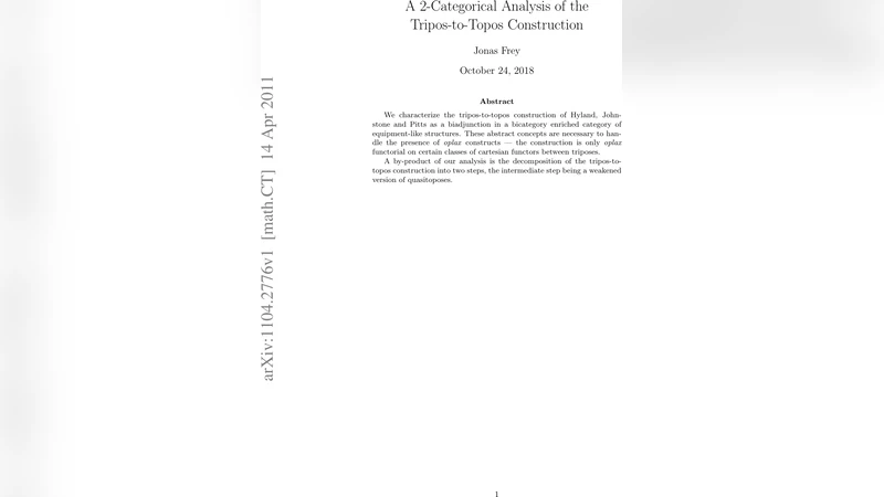 트리포스에서 토포스로의 2범주적 분석