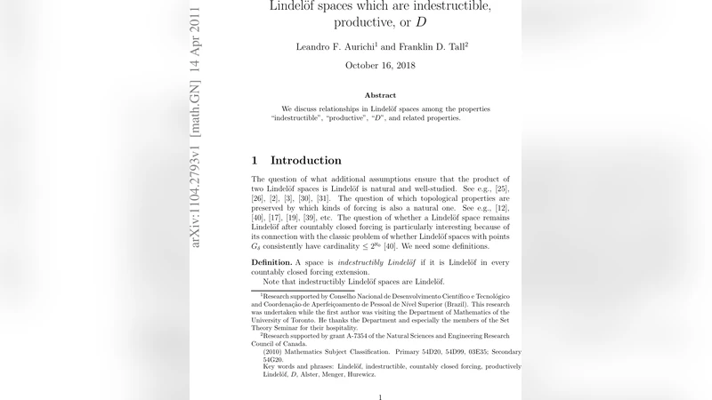 불변·생산·D 성질을 가진 린델뢰프 공간 연구