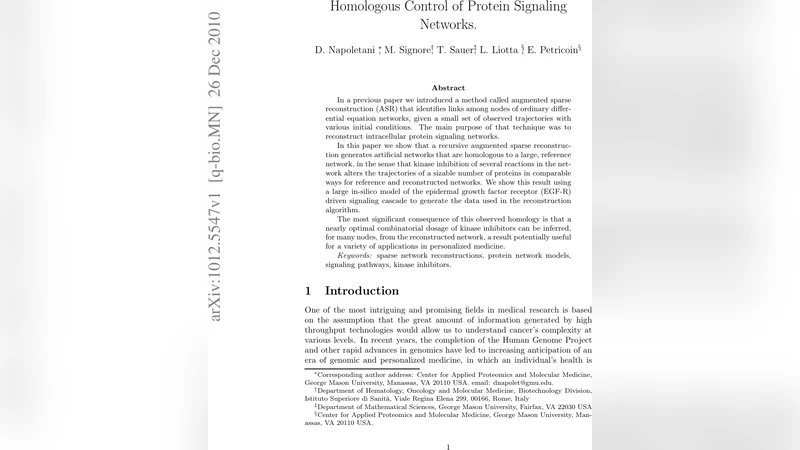 동형 제어를 통한 단백질 신호망 재구성