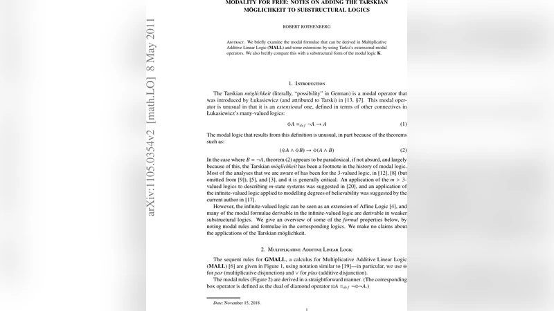 선형 논리와 타르스키 가능성: 자유로운 양상 도입