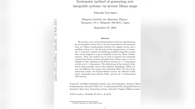 역미우라 변환을 통한 새로운 적분계통 생성법