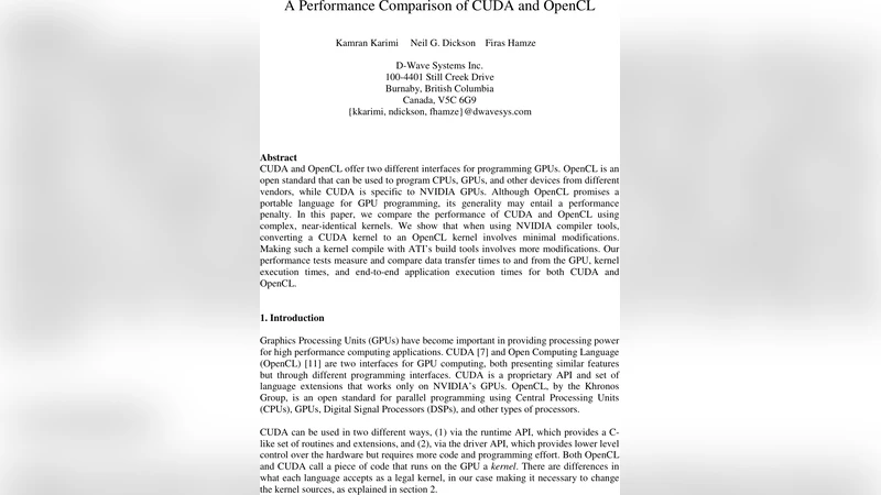 CUDA와 OpenCL 성능 비교