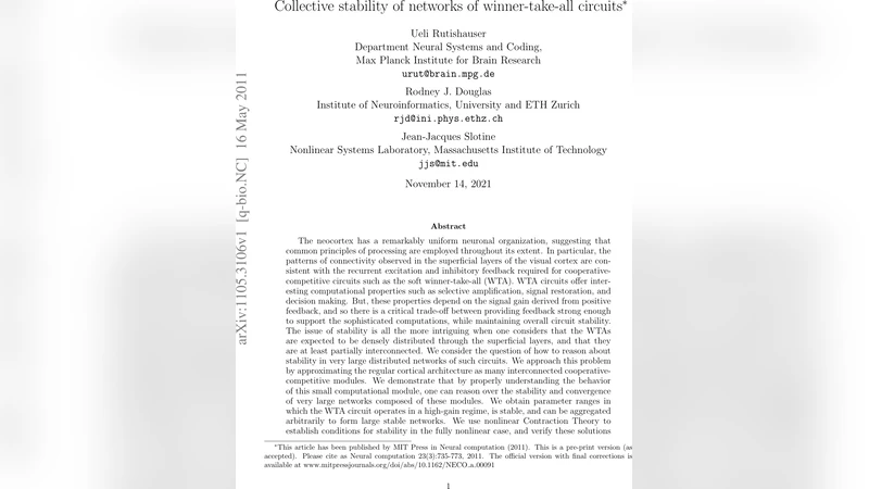 승자독식 회로 네트워크의 집합적 안정성