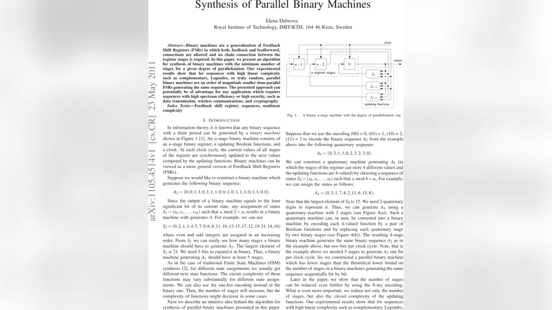 병렬 이진 기계 최소 단계 합성 기법