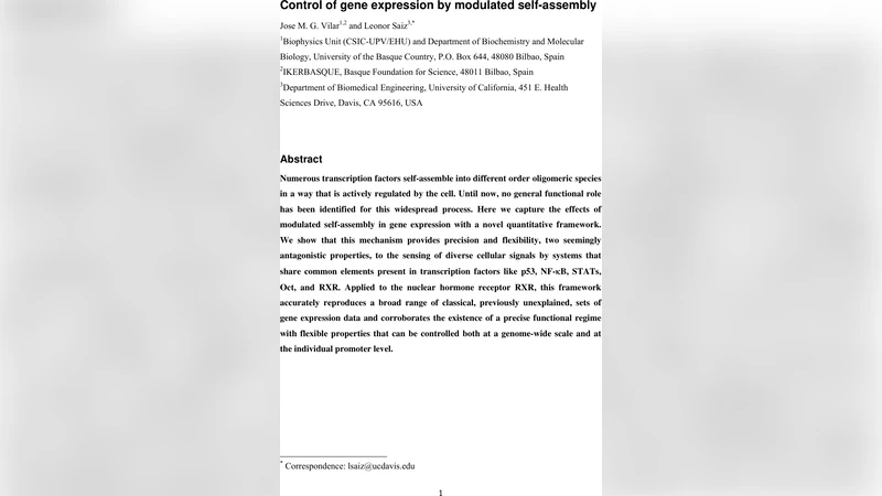 조절된 자기조립으로 유전자 발현 제어