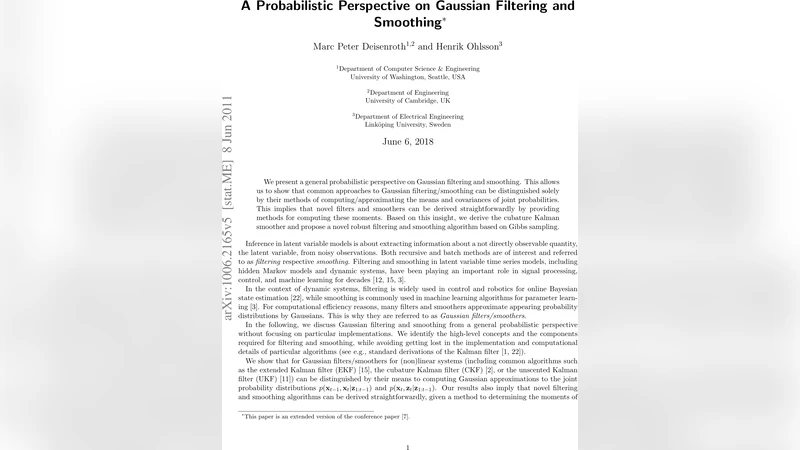 가우시안 필터링과 스무딩의 확률적 관점