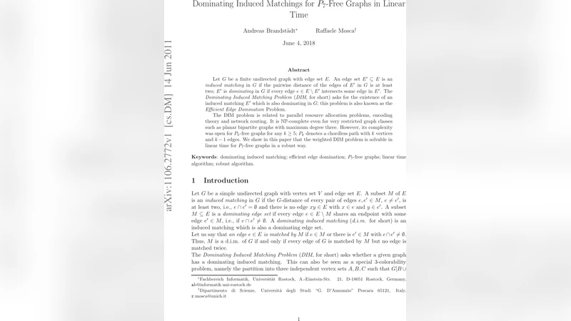 P7 프리 그래프에서 지배적 유도 매칭을 선형 시간에 찾는 방법