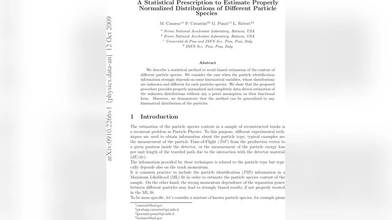 입자 종류별 정규화된 분포 추정을 위한 통계적 처방