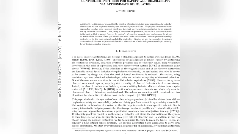 안전 및 도달성 제어 합성을 위한 근사 동형성 기반 방법