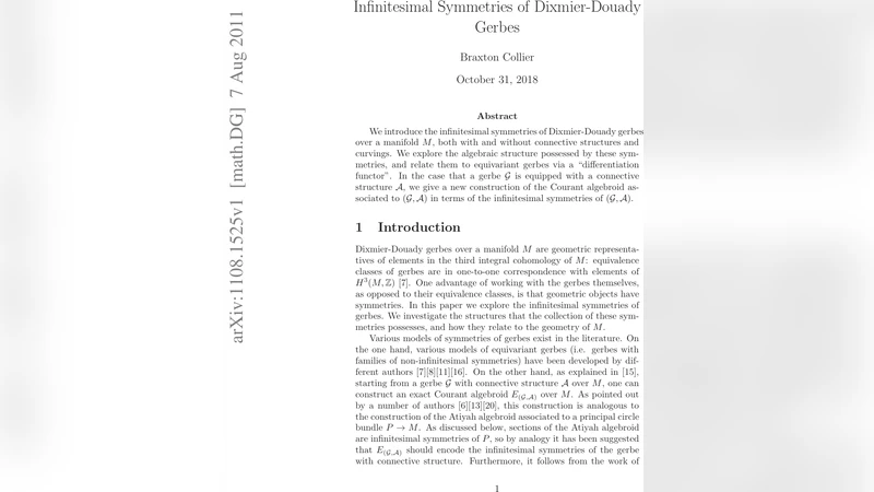 다이섹시어 두라드 게라의 무한소 대칭과 코르텐 대수의 새로운 구축
