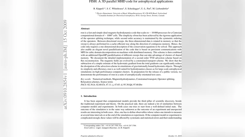 고속·단순 3차원 MHD 코드 FISH의 설계와 대규모 병렬 구현