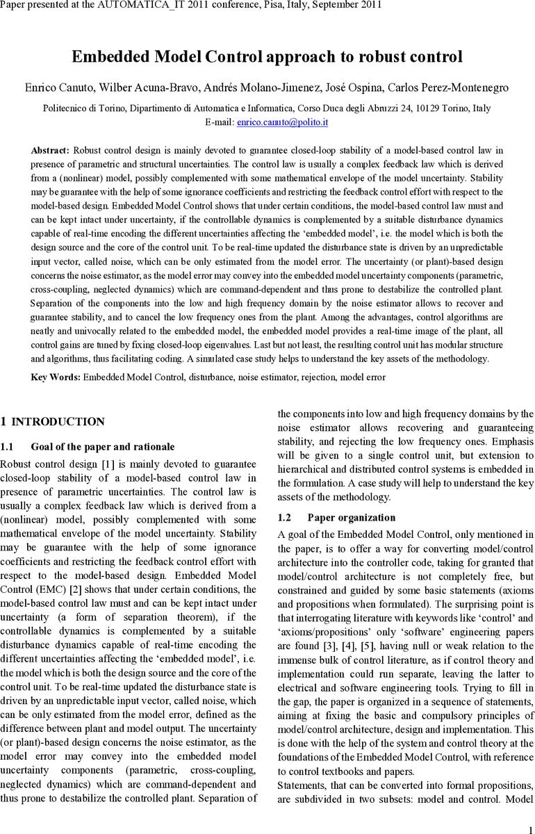 임베디드 모델 제어를 통한 강인 제어 혁신