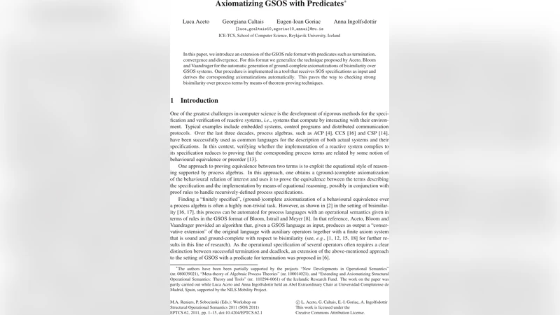 예측자를 포함한 GSOS 규칙의 공리화