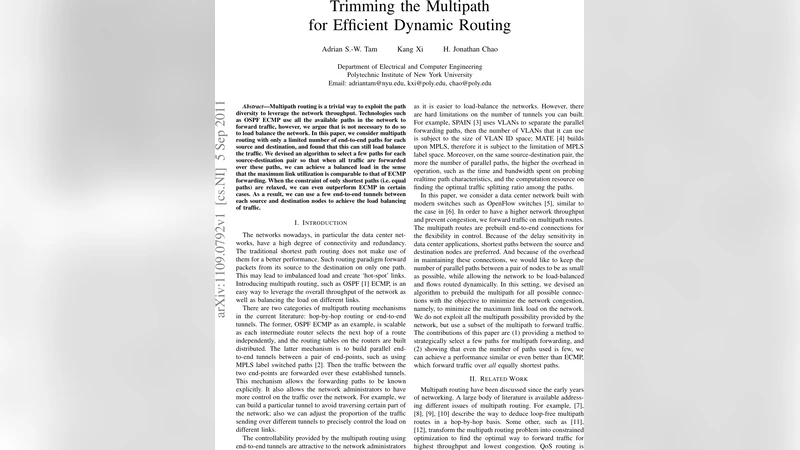 효율적 동적 라우팅을 위한 다중경로 선택 최적화